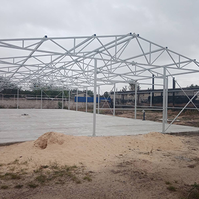 Каркас ангара 12х30м для линии изготовления окон ПВХ